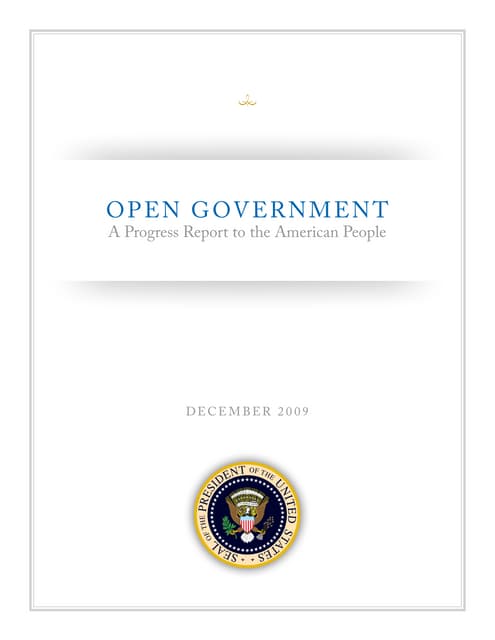OGI Progress Report to the American People