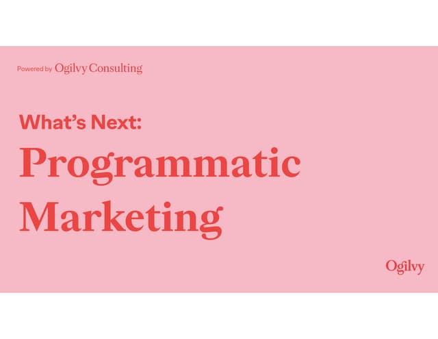 What's Next: Programmatic Marketing