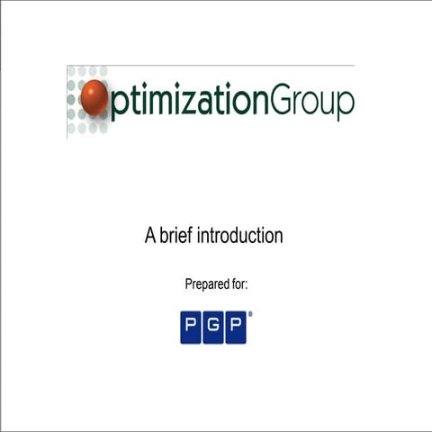 Introduction to Optimization Group