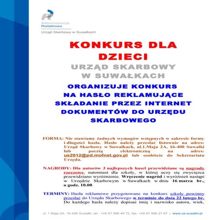 Ogloszenie o konkursie dla dzieci e deklaracje-ii 2013