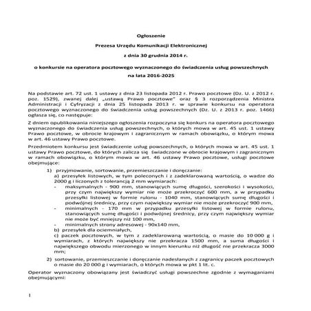 Ogłoszenie konkurs na_operatora_pocztowego