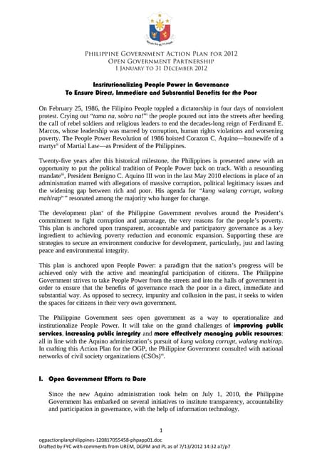 OGP Action Plan Philippines