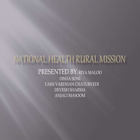 National health mission (NHM) | PPTX