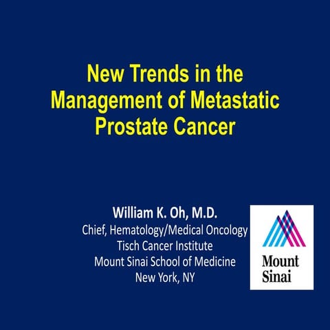 New Trends in the Management of Metastatic Prostate Cancer