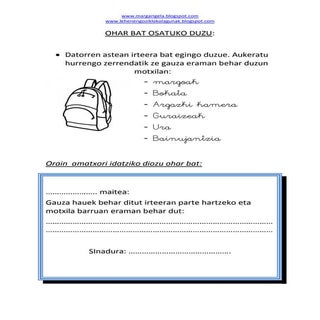 Ohar bat osatuko duzu