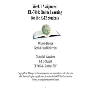 EL-7010 Week 1 Assignment: Online Learning for the K-12 Students