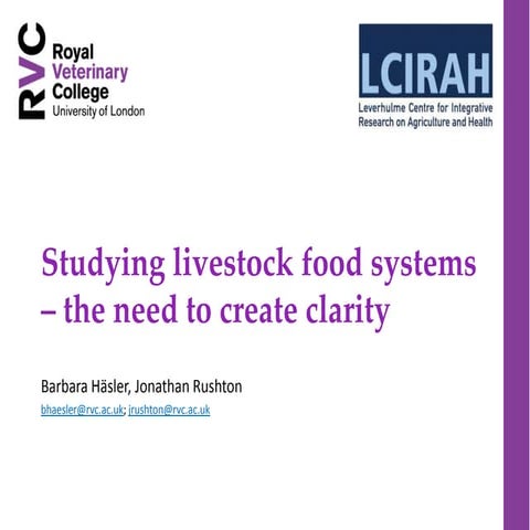 Studying Livestock Food Systems- Barbara HAESLER