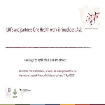 ILRI and partners One Health work in Southeast Asia 