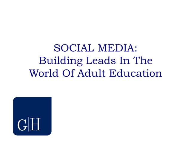 Building Leads in Adult Education U...