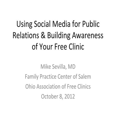 Social Media & Free Clinics