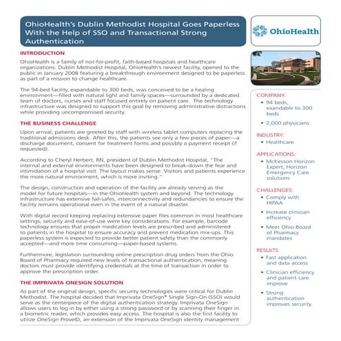 OhioHealth's Dublin Methodist Hospital Success Story