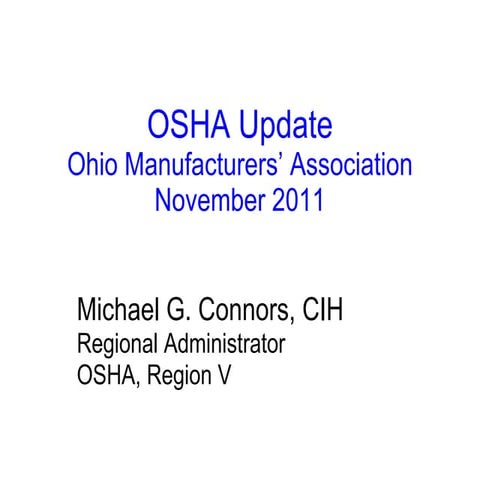 Occupational Safety & Health Administration (OSHA) 2022 update | PPTX