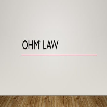 OHM' law for class ten physics cbse syllabus