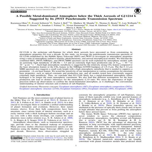 A Possible Metal-dominated Atmosphere below the Thick Aerosols of GJ 1214 b S...