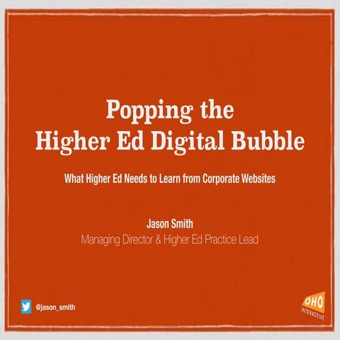 Popping the Higher Education Digital Bubble 