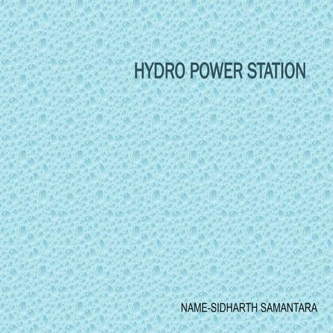 Layout of Hydro power station & Details of OHPC