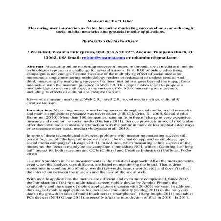 Measuring the iLike - Paper