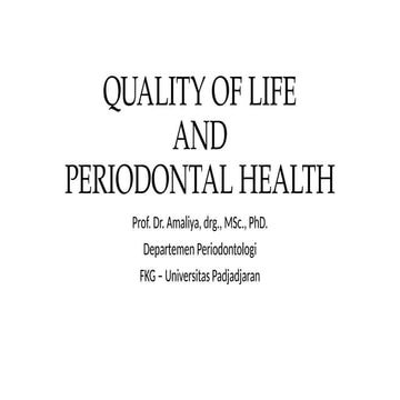 OHRQoL QUALITY OF LIFE and PERIODONTAL DISEASE | PPTX