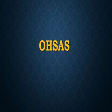 OHSAS food related regulations and rules