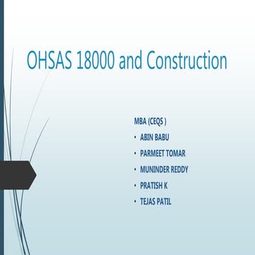Ohsas 18000 and construction