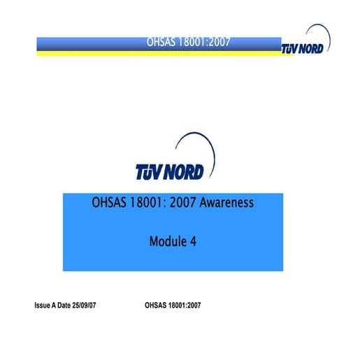 Ohsas 18001 2007 awareness training