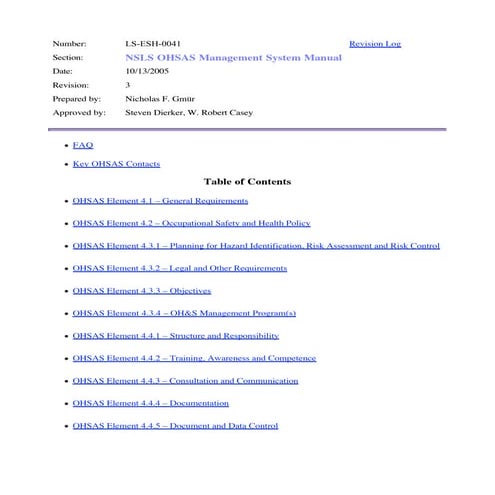 Ohsas 18001 manual   nsls