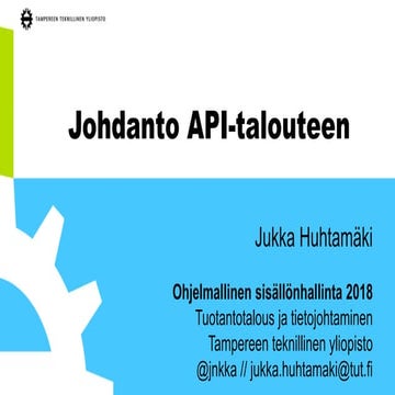 Johdanto API-talouteen