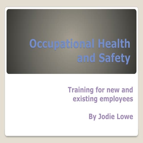 Occupational Health and Safety Powerpoint Presentation