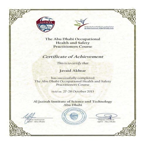 Grad iosh certificate | PDF