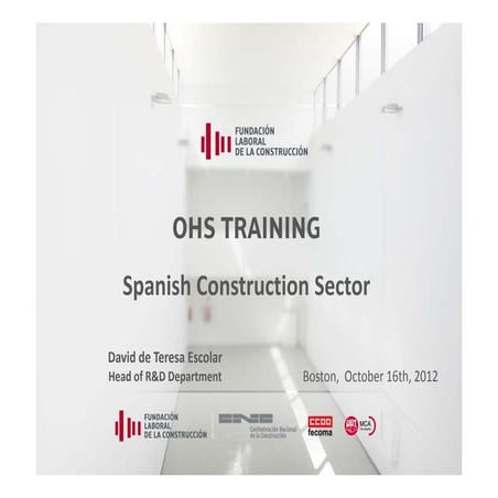 OHS TRAINING Spanish Construction Sector - David de Teresa Escolar