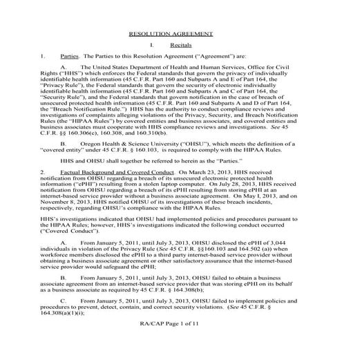 Oregon Health & Science University HIPAA Fines