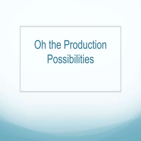 Economics Oh the Production Possibilities 