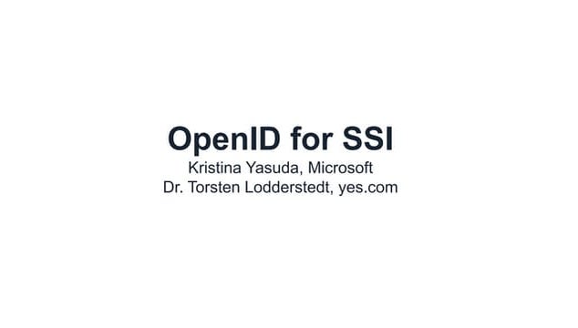 OpenID for SSI