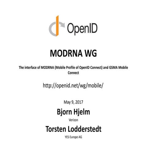 OpenID Foundation Workshop at EIC2017