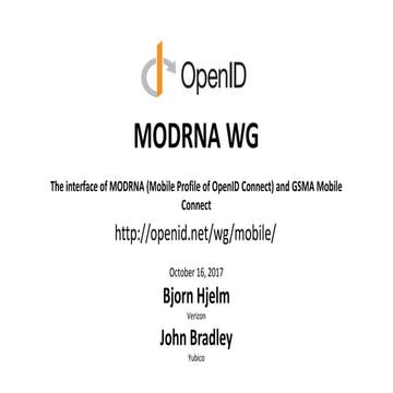 OpenID Foundation MODRNA WG Update
