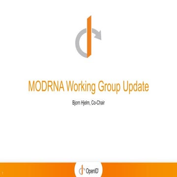 MODRNA WG Update - Oct 2023