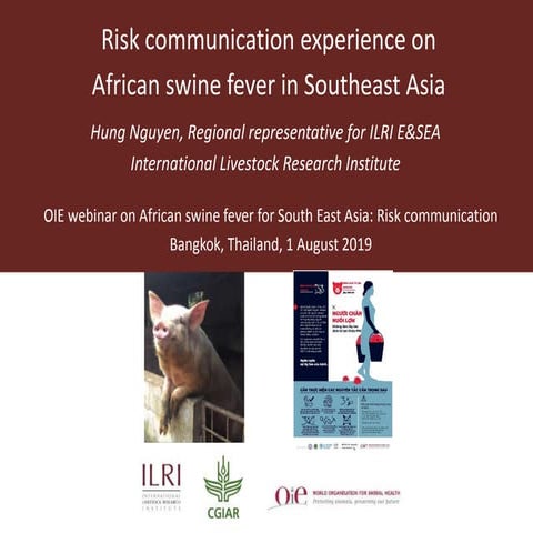 Risk communication experience on African swine fever in Southeast Asia
