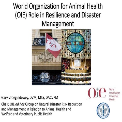 The World Organisation for Animal Health (OIE) One Health Role in Resilience ...