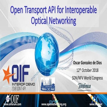 OIF Open Transport API for Interoperable Optical Networking