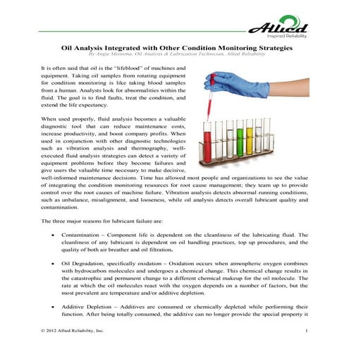 Mobil Lubricant Analysis | PPTX