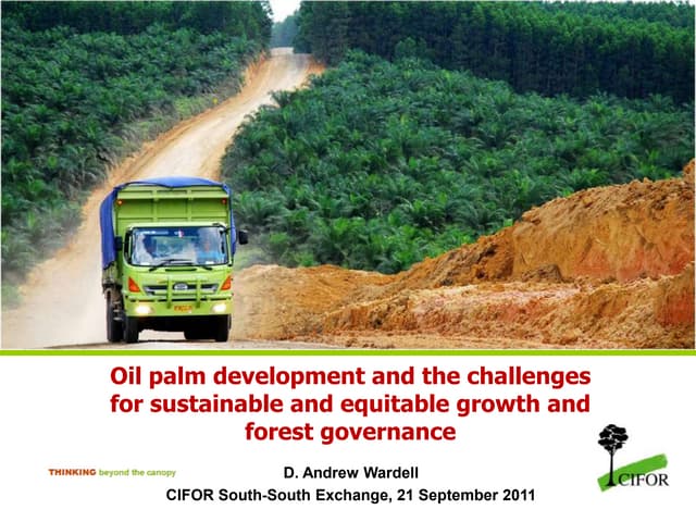 Oil palm development and the challenges for sustainable and equitable growth and forest governance