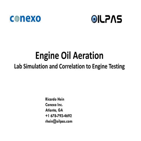 Oil aeration screening test method 