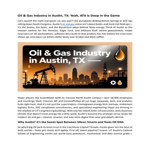 Oil & Gas Industry in Austin, TX Yeah, ATX Is Deep in the Game.pdf