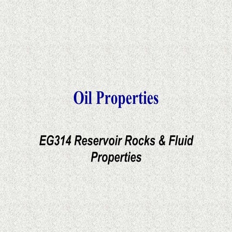 Oil Properties