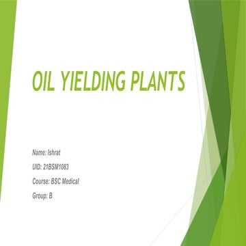 oil yielding plants_21BSM1083.pptx presentation | PPTX