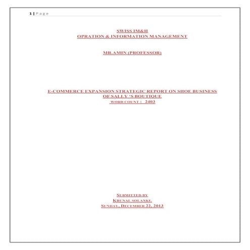 OIM consultation advice  boutique case study. 