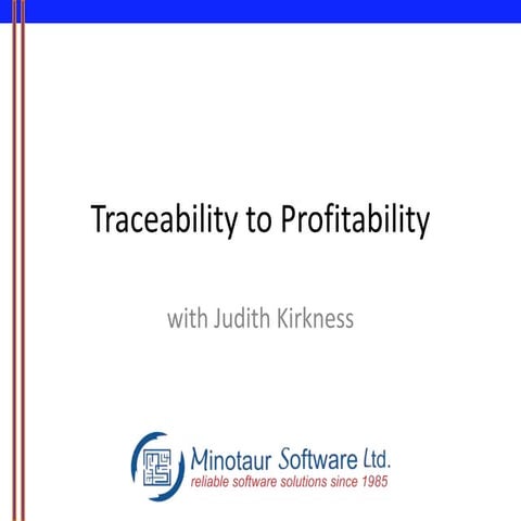 OIMP Minotaur Software Barcode and Traceability Workshop 