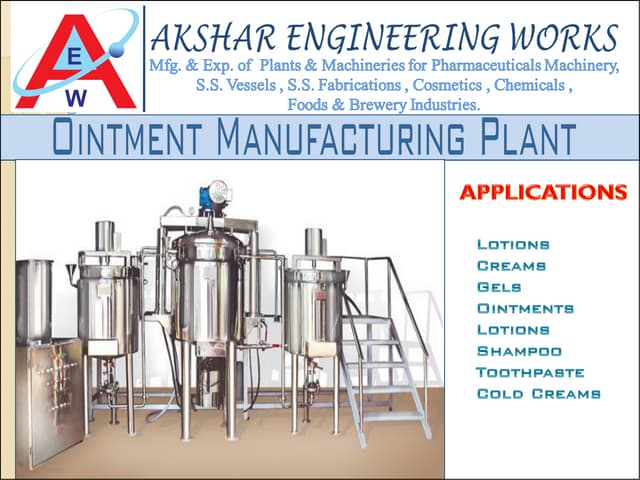 Ointment Toothpaste Cream Manufacturing Plant