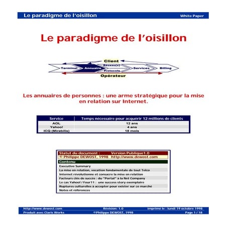 Le Paradigme de l'oisillon