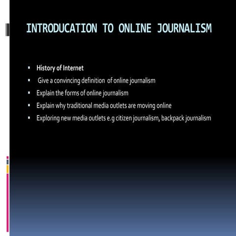 what is online journalism?